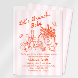 Whimsicale uitnodiging voor babyborrel brunch
