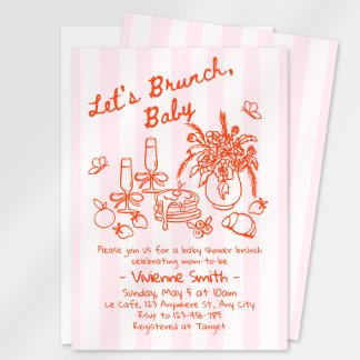 Whimsicale uitnodiging voor babyborrel brunch