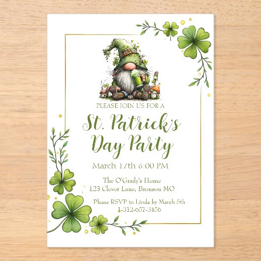 Whimsicale uitnodiging voor St. Patrick's Day-vier (Voorkant)