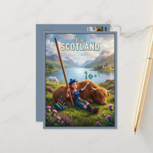 Whimsicale Visit Scotland 3D Nessie-prentbriefkaar Briefkaart