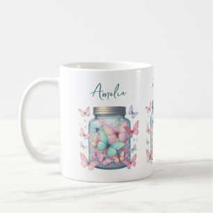Whimsicale Vlinders in een Pot Koffiemok