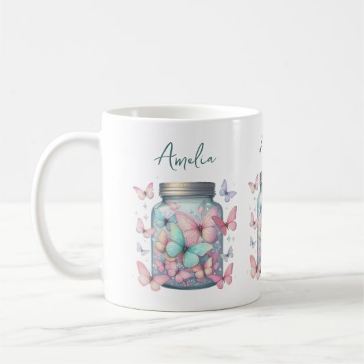 Whimsicale Vlinders in een Pot Koffiemok (Links)