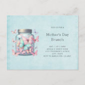 Whimsicale Vlinders in een Pot Moederdag Brunch Uitnodiging Briefkaart (Voorkant)