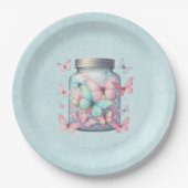 Whimsicale Vlinders in een Pot Papieren Bordje (Voorkant)