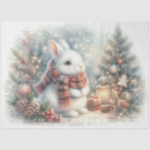 Whimsicale Winter Konijn Kerstboom Decoupage Tissuepapier (Voorkant)