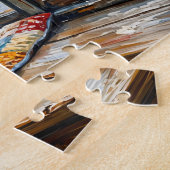 Whimsicale Winter Vensterbank Mops Illustratie Legpuzzel (Zijkant)