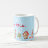 Whimsicale Winterstraat Vakantie Koffiemok (Voorkant rechts)