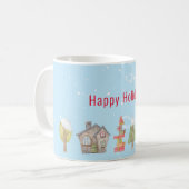 Whimsicale Winterstraat Vakantie Koffiemok (Voorkant links)