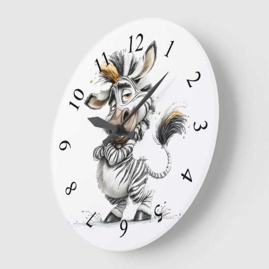 whimsicale Zebra Grote Klok (Hoek)