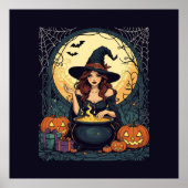 Whimsically Enchanting Witch With Spiders and Jack Poster (Voorkant)