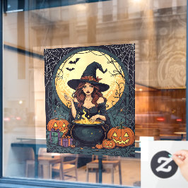 Whimsically Enchanting Witch With Spiders and Jack Raamsticker