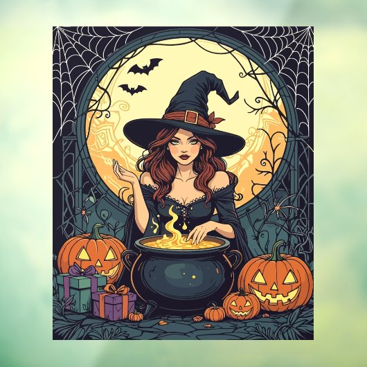 Whimsically Enchanting Witch With Spiders and Jack Raamsticker (Vel 3)