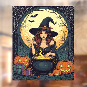 Whimsically Enchanting Witch With Spiders and Jack Raamsticker (Vel 2)