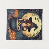Whimsically Enchanting Witch With Spiders and Jack Wandkleed (Voorkant (horizontaal))