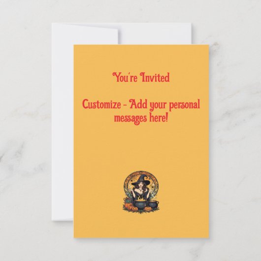 Whimsically Enchanting Witch With Spiders Kaart (Achterkant)