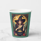 Whimsically Enchanting Witch With Spiders Papieren Bekers (Voorkant)