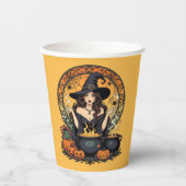 Whimsically Enchanting Witch With Spiders Papieren Bekers (Voorkant)