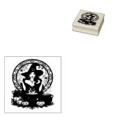 Whimsically Enchanting Witch With Spiders Rubberstempel (Gestempeld)