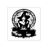 Whimsically Enchanting Witch With Spiders Rubberstempel (Afrduk)
