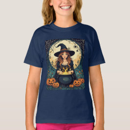 Whimsically Enchanting Witch With Spiders T-shirt
