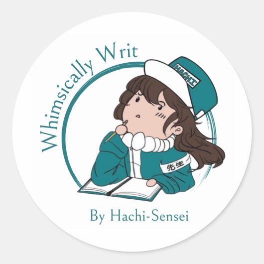 Whimsically Writ Logo Stickers (Voorkant)