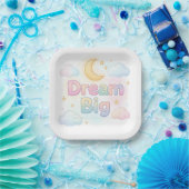 Whimsicite zachte pastel citaat op wit papieren bordje (Feest)