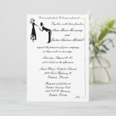 Whimsicle Couple SILHOUETTE Wedding Invitting Kaart (Staand voorkant)