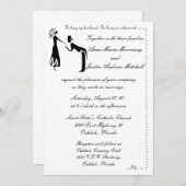 Whimsicle Couple SILHOUETTE Wedding Invitting Kaart (Voorkant / Achterkant)