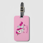Whimsicle Flying Unicorn Pegasus Rainbow Horn Bagagelabel (Voorkant (verticaal))