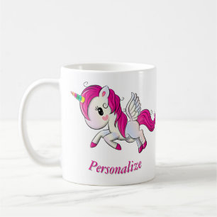 Whimsicle Flying Unicorn Pegasus Rainbow Horn Koffiemok