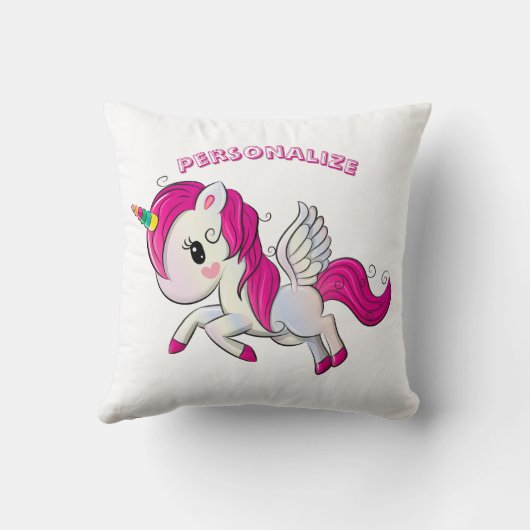 Whimsicle Flying Unicorn Pegasus Rainbow Horn Kussen (Achterkant)