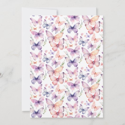 Whimsicle "levensduur van vlinders" vrijgezellenfe kaart (Achterkant)