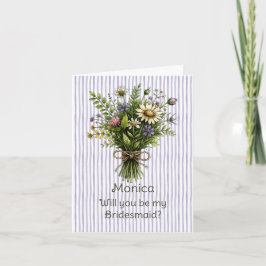 Whimsieel Bruidsmeisje Voorstel Wildflower Kaart