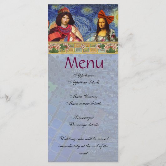 Whimsiek Fun Vintage Trouwmenu Menu (Voorkant)