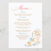 Whimsiek funky handgetekend pastel trouwmenu menu (Voorkant)