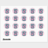 Whimsiek Kerstzegel Cute Aangepaste Merry Bright Ronde Sticker (Vel)