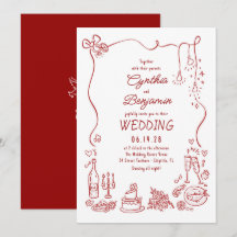 Whimsiek Quirky Funky Handgetekende Trouwdag