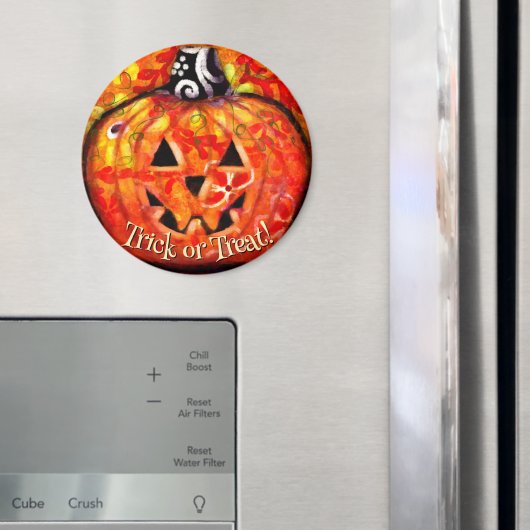 Whimsieke Abstract Jack O Lantern Persoonlijk Magneet (Insitu (Koelkast))