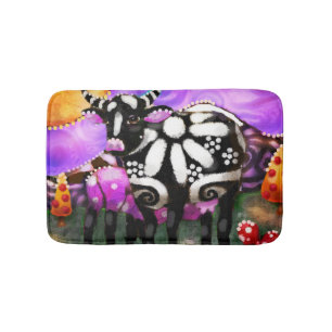 Whimsieke Abstract Mama & Baby Koe Funky Boerderij Badmat