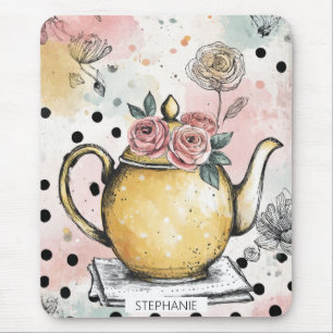 Whimsieke bloementheetepot – Cozy Cottagecore Muismat