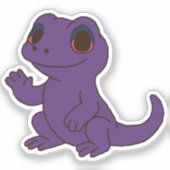 Whimsieke Cartoon Gecko Sticker (Voorkant)