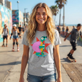 Whimsieke, eigenzinnige “Coole schildpad skater” T-shirt