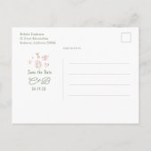 Whimsieke funky handgetekende save the date aankondigingskaart (Achterkant)