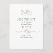Whimsieke funky handgetekende save the date aankondigingskaart (Voorkant)