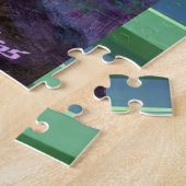 Whimsieke Grote-Ogen Funky Kitty Kat Abstract Legpuzzel (Zijkant)