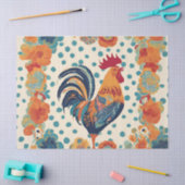 Whimsieke Retro Haan Tissuepapier (Craft)