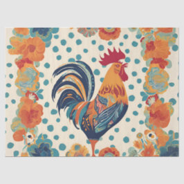 Whimsieke Retro Haan Tissuepapier