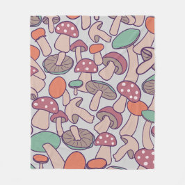 Whimsieke Retro Paddenstoel Botanische Herfst Myce Fleece Deken