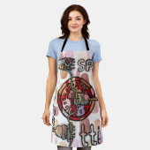 Whimsieke Spaghetti Pasta Voedsel Kunst Abstract P Schort (Gedragen)