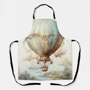 Whimsieke Teal Heet Luchtballon Antiek Schort